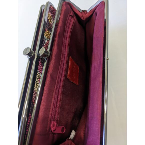 Hobo International Lauren Leather Clutch Fall Foliage Multi Color *READ - Picture 6 of 9